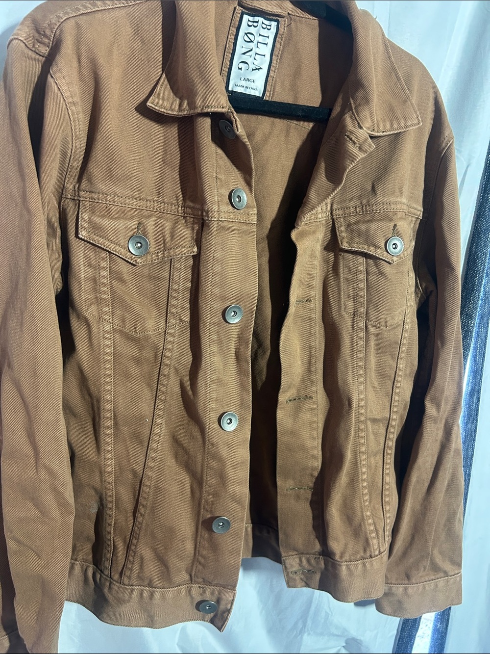 Billabong Tan Brown Denim Trucker Jacket